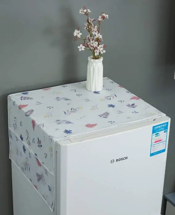 Picture of Double Door Refrigerator Covers Home Cabinet Protection Cover Refrigerator Dust Cover with Pocket Multicolor