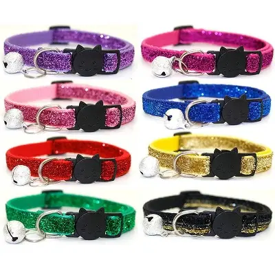 Picture of Bell Breakakooka Fashion Adjustable Cat Collar - Sparkling Cat Collar Belt with Bow