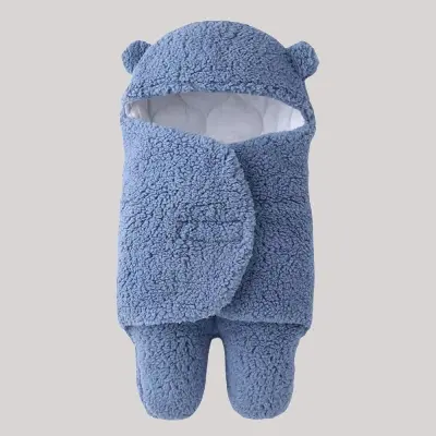 Picture of Ultra-Soft Fluffy Fleece Newborn Receiving Blanket - Baby Sleeping Bag for Boys and Girls (0-6 Months) Multicolor