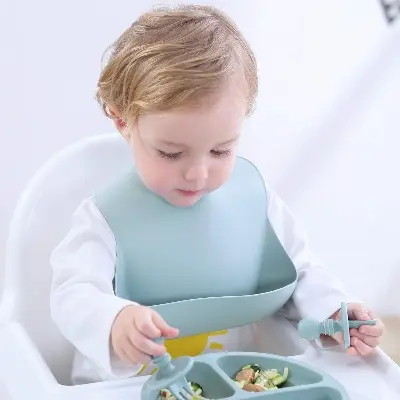 Picture of Silicone Baby Bibs with Food Catcher 