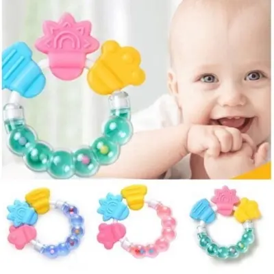 Picture of Lovely Silicone Necklace Teethers With Rattle Teethers Toys Teething Baby Care Safe Acessorios Baby Teether Multicolor