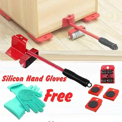 Picture of 5 Pcs Professional Furniture Transport Lifter tool Set Heavy Stuffs Moving Hand Tools Set Wheel Bar Mover Device Multicolor