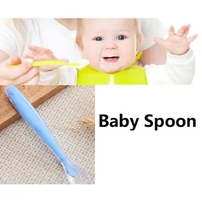 Picture of Soft Children Feeding Silicone Spoon Utensils Multicolor