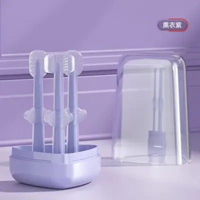 Picture of Baby Soft Bristle Toothbrush + U-Shaped Brush + Silicone Tongue Cleaner, 0-18 Months 3Pcs Set with Box