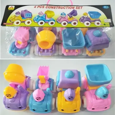 Picture of Early Vehicles Set, 4 Pcs Die Cast Construction Car Toys Multicolor