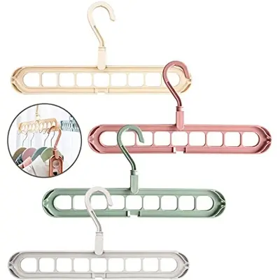 Picture of Rotating Magic Hanger / Multi-Function Folding Magic Cloth Hanger/ 9 Holes Hanger Multicolor