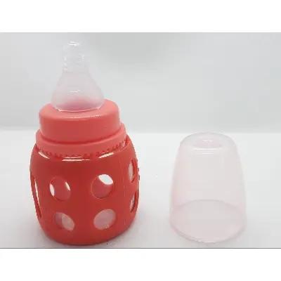 Picture of 60 ml Glass Feeder with Silicone Cover For (0-3 months) Baby Multicolor
