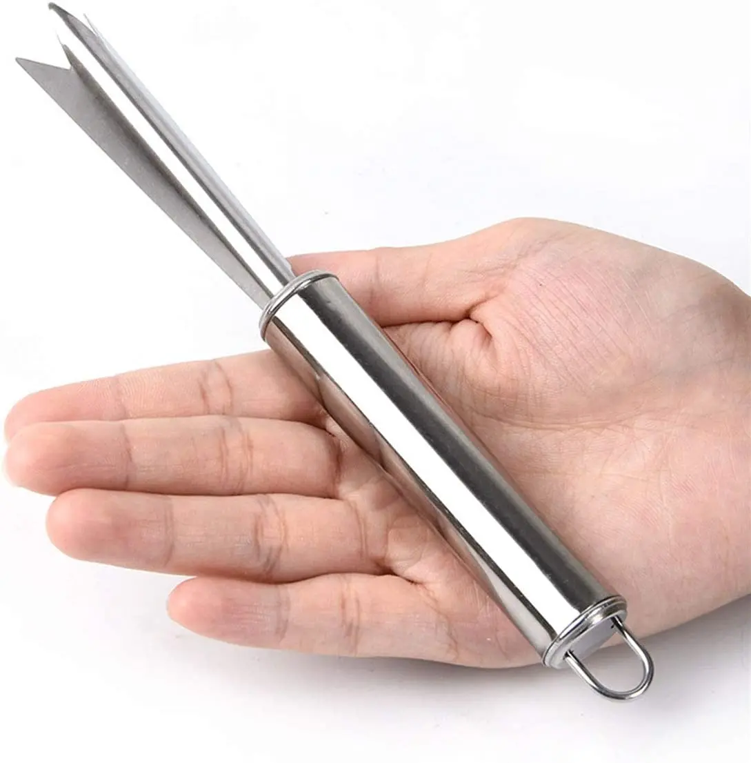 Picture of Stainless Steel V Shape Pineapple Eye Peeler Remover Silver