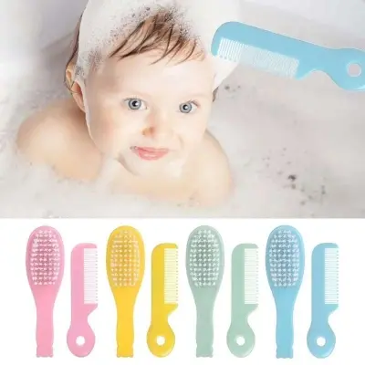 Picture of Baby Hairbrush Comb Portable Newborn Infant Toddlers Soft Hair Brush Head Massager Set Baby Kids Hair Care Supplies Multicolor