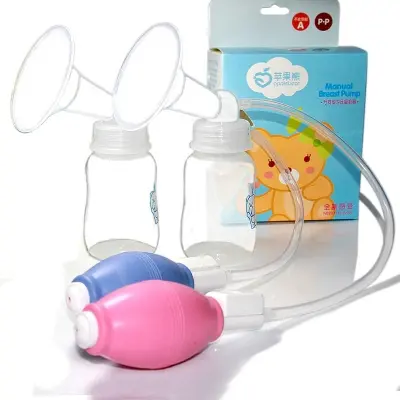 Picture of Apple Bear Brest Pump Manual Control Valve Mom Breast feeding Baby Milk Suction Feeding Newborn Bottle Multicolor