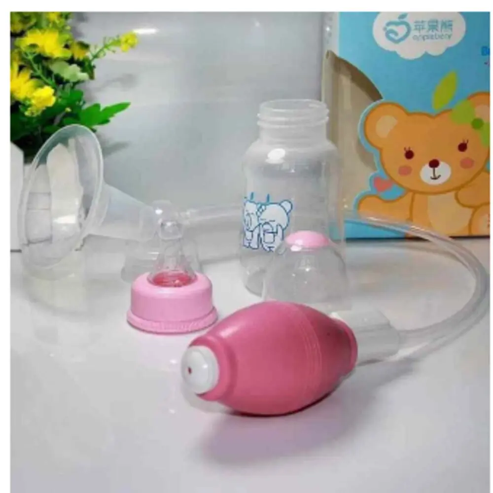 Picture of Apple Bear Brest Pump Manual Control Valve Mom Breast feeding Baby Milk Suction Feeding Newborn Bottle Multicolor
