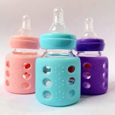 Picture of Baby Glass Feeder 60ml (Silicon Cover) Multicolor