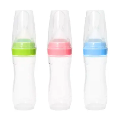 Picture of 120ml Full Silicon Baby Spoon Feeder Silicone Bottle Feeder Silicone Spoon