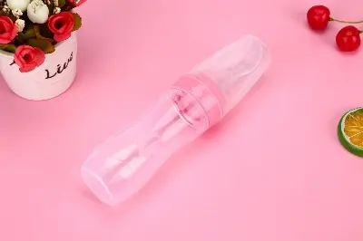 Picture of 120ml Full Silicon Baby Spoon Feeder Silicone Bottle Feeder Silicone Spoon