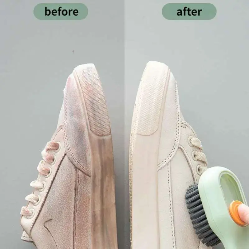 Picture of Shoes Clothes Brush with Soap Dispenser Automatic Liquid Discharge Bathroom Laundry Scrub Soft Cleaning Brushes Household Tools Multicolor