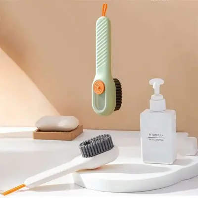 Picture of Shoes Clothes Brush with Soap Dispenser Automatic Liquid Discharge Bathroom Laundry Scrub Soft Cleaning Brushes Household Tools Multicolor