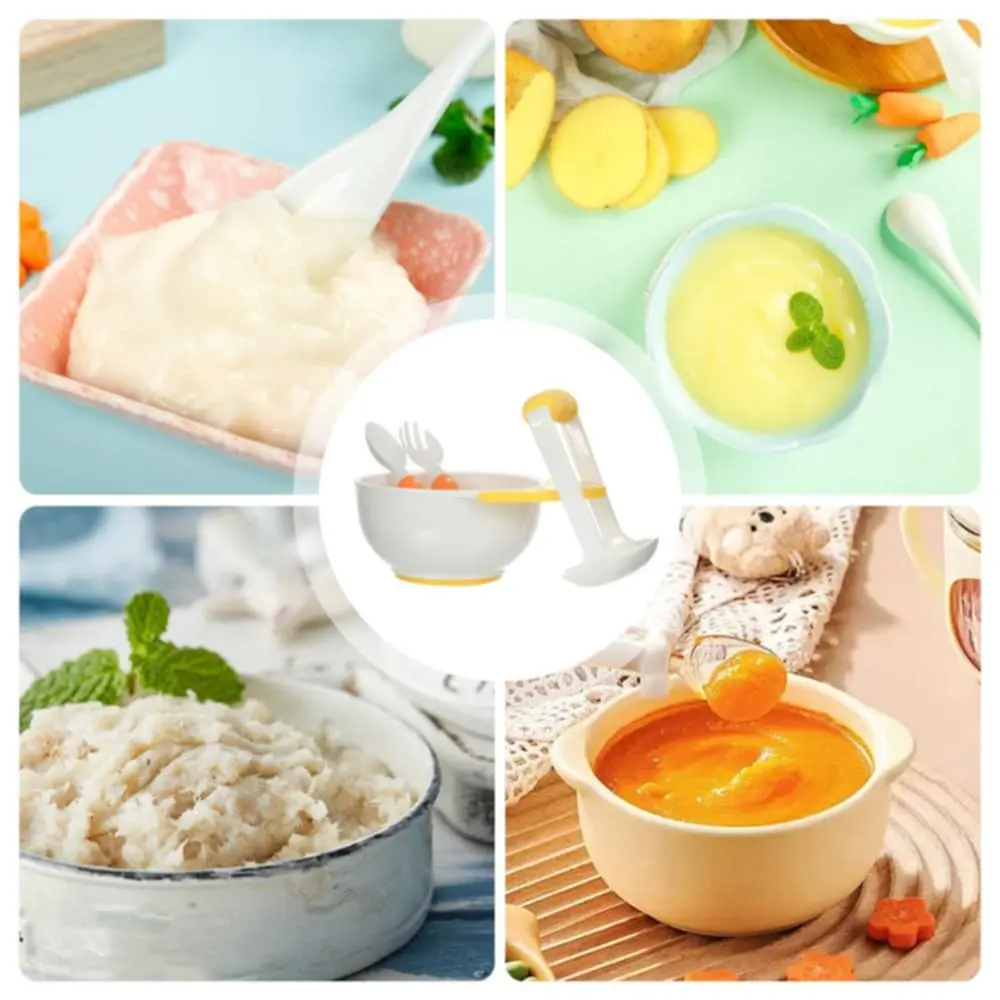 Picture of Mealtime Feeding Set For Kids Sturdy 4 Pieces Set Children's Tableware Utensil Set Safe Ergonomic Long Handle Toddler Utensils