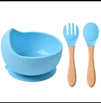 Picture of Baby Silicone Feeding Bowls Suction Bowl With Spoon Assist Silicone 