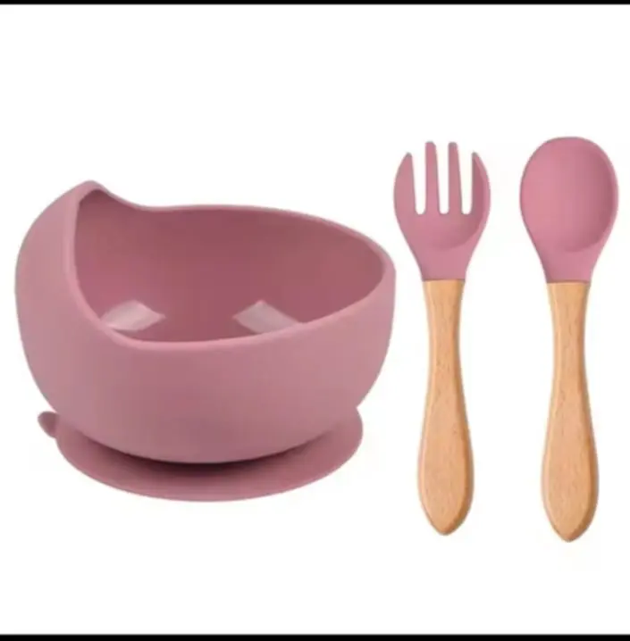 Picture of Baby Silicone Feeding Bowls Suction Bowl With Spoon Assist Silicone 