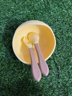 Picture of Baby Silicone Feeding Bowls Suction Bowl With Spoon Assist Silicone 