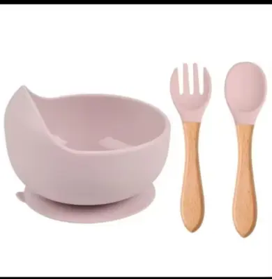 Picture of Baby Silicone Feeding Bowls Suction Bowl With Spoon Assist Silicone 