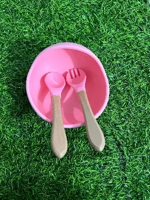 Picture of Baby Silicone Feeding Bowls Suction Bowl With Spoon Assist Silicone 