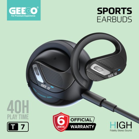 Picture of GEEOO T7 Fast Charging TWS with ENC - Black