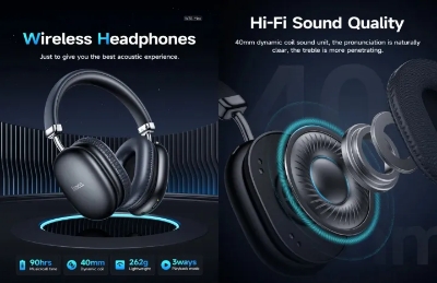 Picture of Hoco W35 Max Bluetooth V5.3 Headphone With 90 Hours Playtime - Black