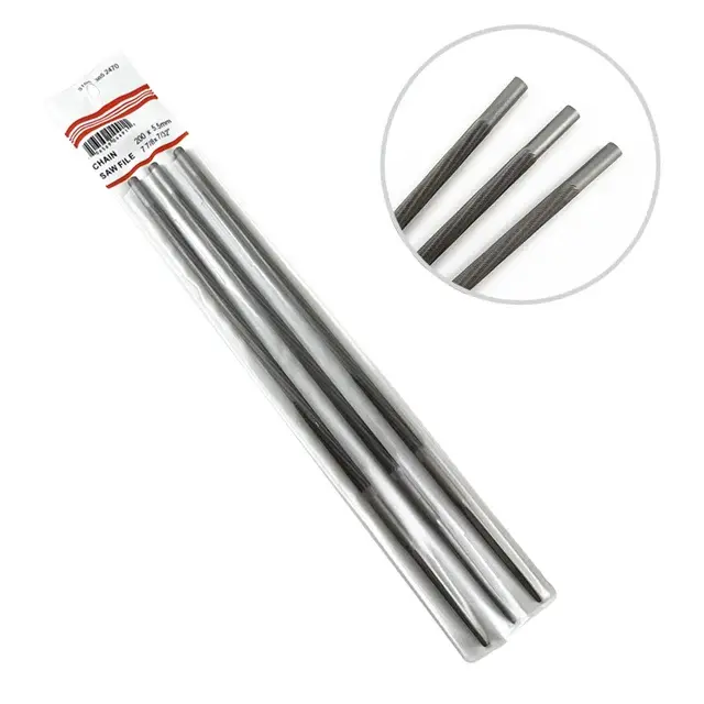 Picture of 3pcs 3/16" 4.8mm Round Chainsaw Saw Chain Files Filing Sharpener For Woodwork - White