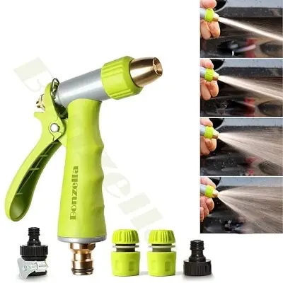 Picture of Nozzle Water Spray Gun, Car Wash Nozzle, High-Pressure Nozzle Spray Water Gun, Water Jet Hose Nozzles Pipe Quick 3 pcs Connector For Gardening, Bike, Car Wash, Window Cleaning