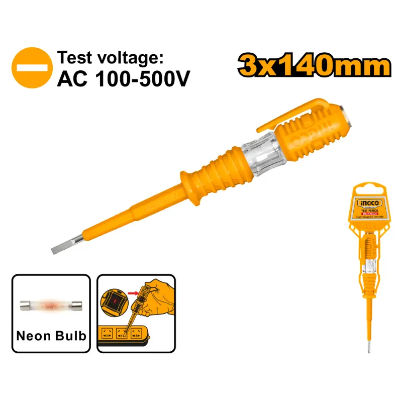 Picture of Ingco Tester Pencil AC 3x140mm - Yellow