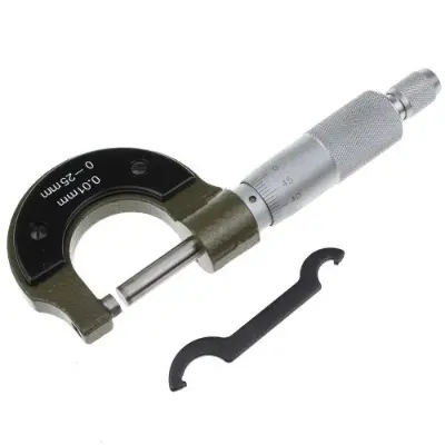 Picture of Outside Micrometer 0~25mm 0.01mm Caliper Thickness Gauge Precise Metal Metric Measuring Analysis Tools For Machinists Jewelers - Black