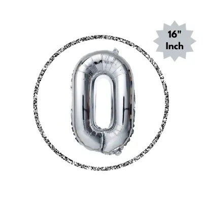 Number Foil Balloon (16” Inch) | Golden & Silver Number Foil Balloon for Birthday, Anniversary, Events and Party- (Pack of 1 Pcs)