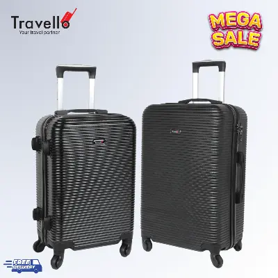 Picture of Travello Hard Top 20 & 24 Inch Ultra Light Weight Luggage-Trolley City Black (Combo- Set of 2)