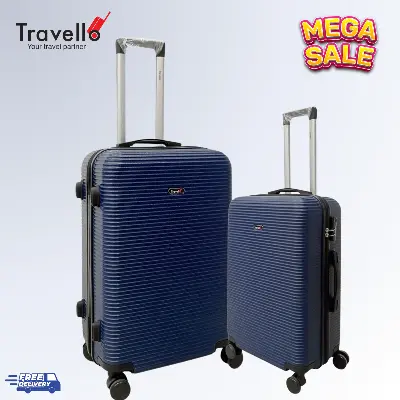 Picture of Travello Hard Top 20 & 24 Inch City Ultra Light Weight Luggage-Trolley Deep Blue (Combo- Set of 2)