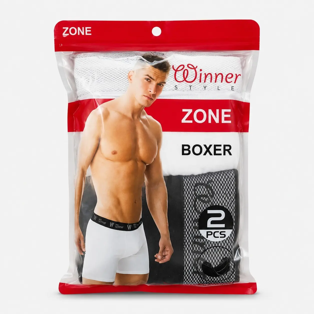 Picture of WINNER MEN'S Crew Boxer (2 pcs combo - Black & White)