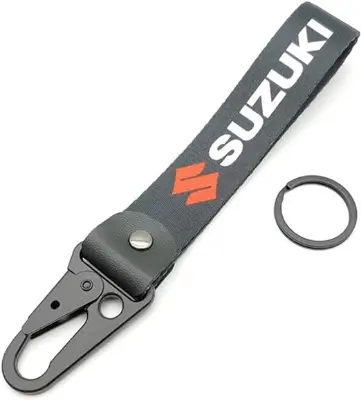 Picture of Motorcycle Blank Key Uncut Blade and Motorcycle Key Chain Key Ring for Suzuki (Black)