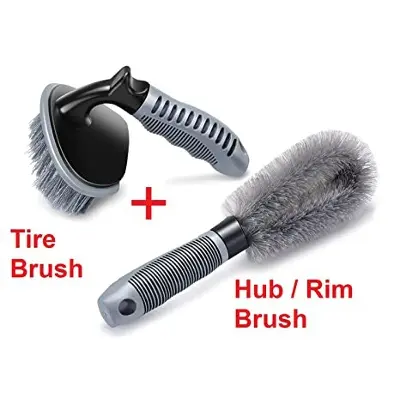 Picture of Car tire T shape brush +Car tire washing brush i Shape brush combo pack.