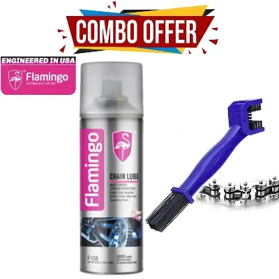 Picture of Chain Cleaning Brush & Flamingo Chain Lube 220 ml