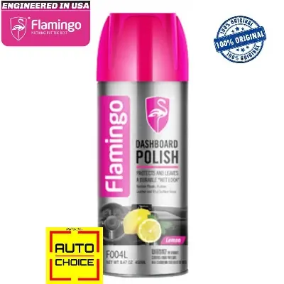 Picture of Flamingo Dashboard Polish Lemon - Used for Car Motorcycle Plastic Rubber Wood Leather Goods - Effective Shiny Spray - 450 ml