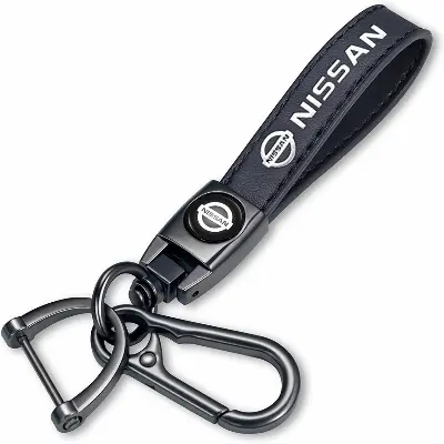Picture of Car Keychain for Nissan -Black and Silver -Compatible with Car Key Fob Key chain for Men & Women