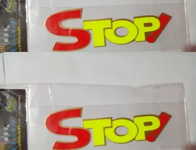 Picture of Stop Motorbike Sticker - Car Accessories-2pc Sticker (Multicolor)
