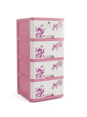 Picture of RFL Smart Closet 4 Drawer Elite - Pink & White (42x35x74 cm)
