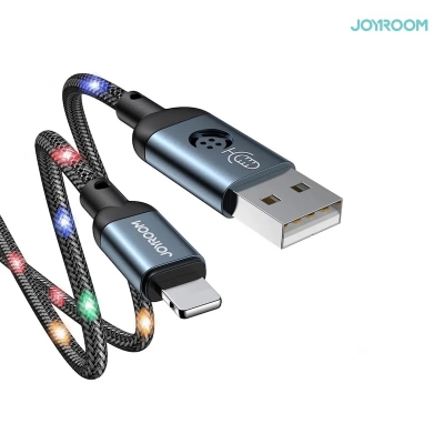 Picture of Joyroom S-1230N16 USB to Type-C Fast Charging and Data Cable with Voice Control LED Light 1.2M - Gray