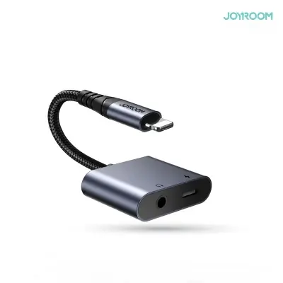 Picture of Joyroom SY-L01 Audio-Transfer Series 2-in-1 Audio Adapter (Lightning to 3.5mm+Lightning)-Black (Call Version)