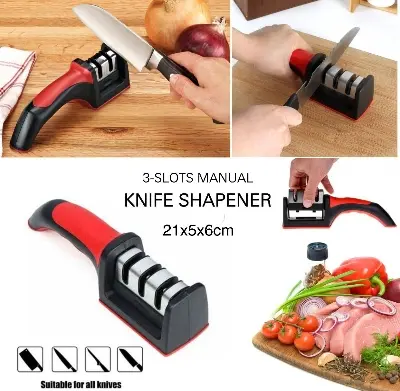 Picture of Professional Adjustable Knife Sharpener with Slip Resistant Base | MNK SHOP - Red