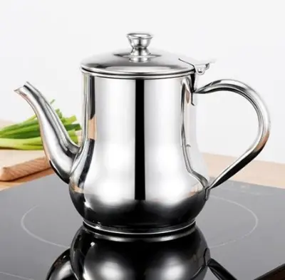 Picture of ২৪ সাইজ: Stainless Steel Household Tea Kettle and Multi-Purpose Oil Bottle | MNK SHOP - Silver