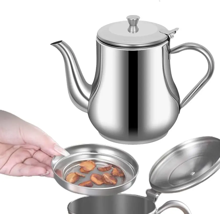 Picture of ২৪ সাইজ: Household Tea Kettle and Oil Pot Combo for Coffee, Tea & Vinegar Storage | MNK SHOP - Silver
