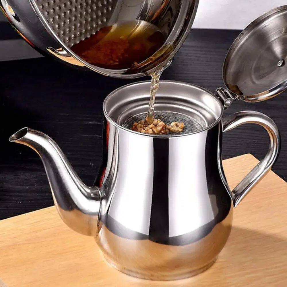 Picture of ২৪ সাইজ: মাল্টি-পারপাস কিচেন টি কেটল এবং অয়েল বটল, সয় সস, ভিনেগার ও কফির জন্য | MNK SHOP - Silver
