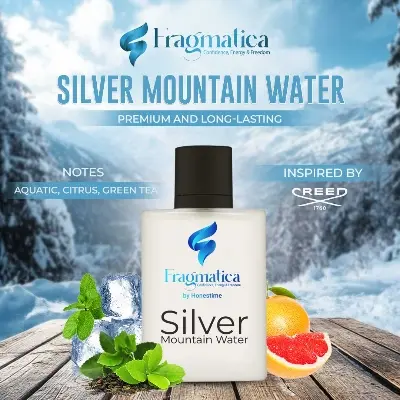 Picture of Fragmatica Mountain Water - Alpine Freshness: An invigorating, unisex Eau de Parfum inspired by Creed Silver Mountain Water. Enjoy crisp bergamot, green tea, and warm musk for a sophisticated, enduring aroma. Pure elegance in every spray. (10mg)